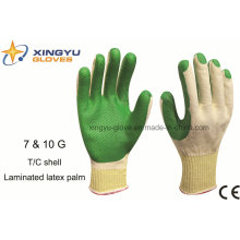 T / C Shell Laminated Latex Palm Safety Work Glove (S1101)